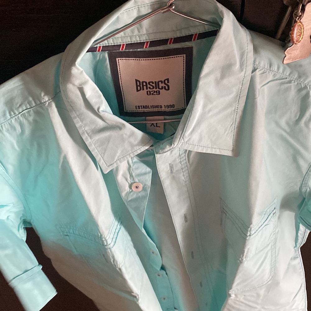 Light blue Mens casual shirt - Picture 3 of 9